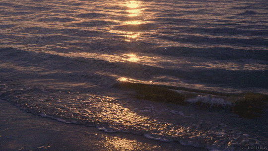 Ocean waves at sunset